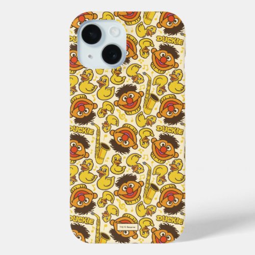 Ernie and Rubber Duckie Pattern iPhone 15 Case