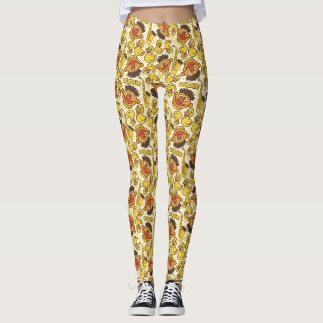 Ernie and Rubber Duckie Pattern Leggings (Front)