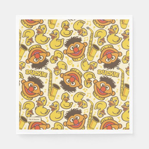 Ernie and Rubber Duckie Pattern Napkins