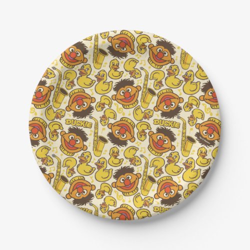 Ernie and Rubber Duckie Pattern Paper Plates