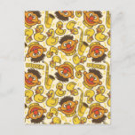 Ernie and Rubber Duckie Pattern Postcard