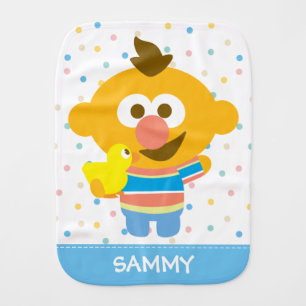 Ernie Baby Face and Duckie   Add Your Name Baby Burp Cloth