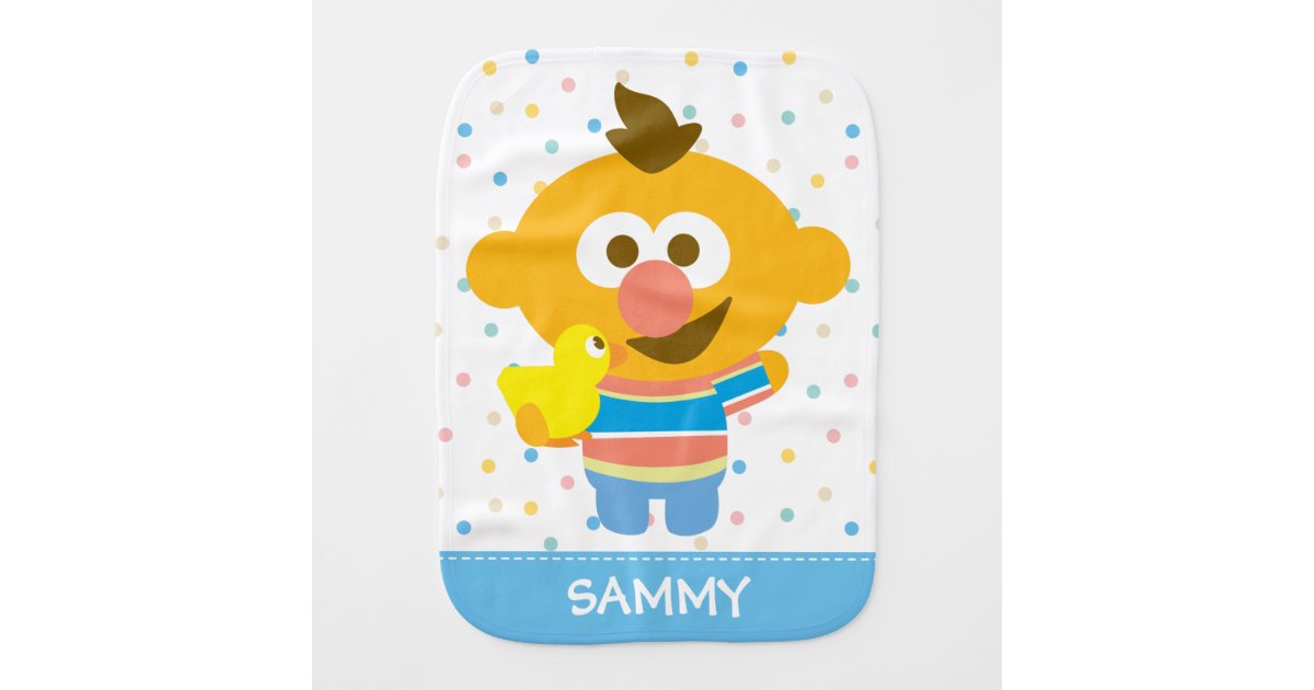 Ernie Baby Face and Duckie | Add Your Name Baby Burp Cloth ...