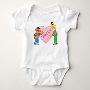 Ernie & Bert Big Valentine's Heart Baby Bodysuit