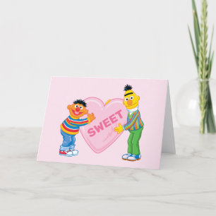 Ernie & Bert Big Valentine's Heart Holiday Card