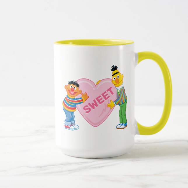 Ernie & Bert Big Valentine's Heart Mug (Right)