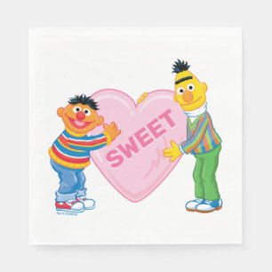 Ernie & Bert Big Valentine's Heart Napkins