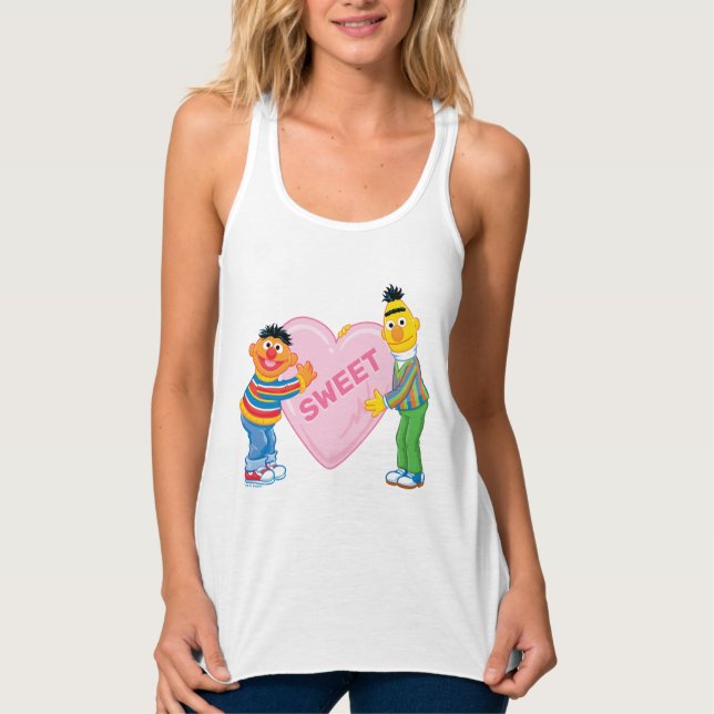 Ernie & Bert Big Valentine's Heart Tank Top (Front)