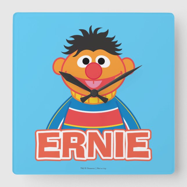 Ernie Classic Style Square Wall Clock (Front)