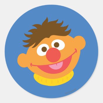 Ernie Face Classic Round Sticker by SesameStreet at Zazzle