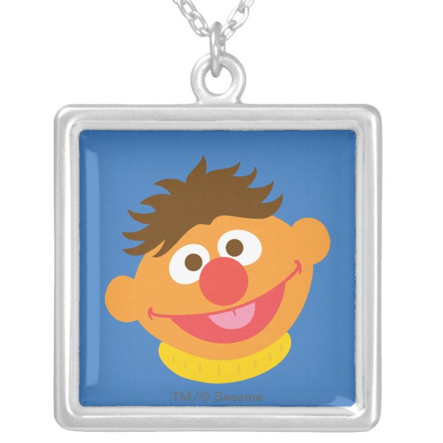 Ernie Face Silver Plated Necklace (Front)