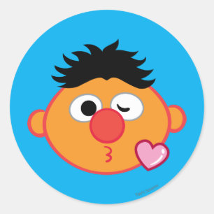 Ernie Face Throwing a Kiss Classic Round Sticker