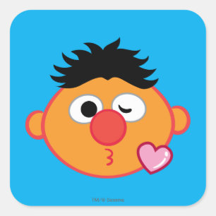 Ernie Face Throwing a Kiss Square Sticker