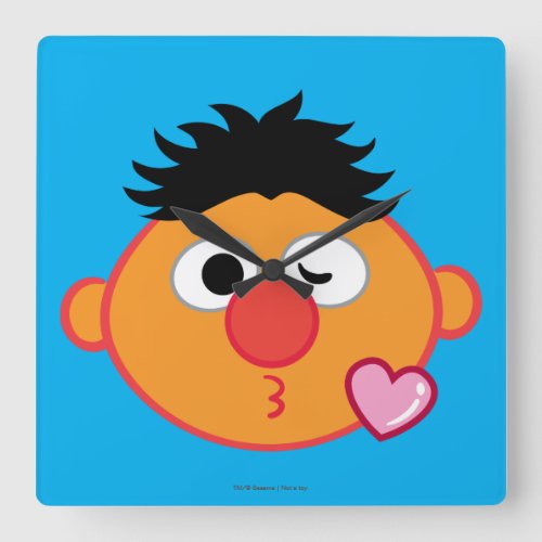 Ernie Face Throwing a Kiss Square Wall Clock