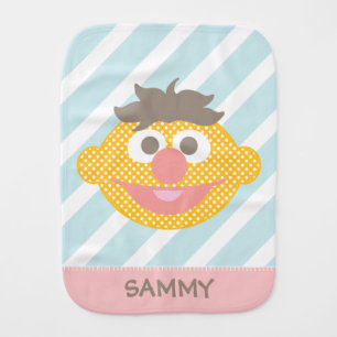 Ernie Polka Dot Big Face Add Your Name Burp Cloth