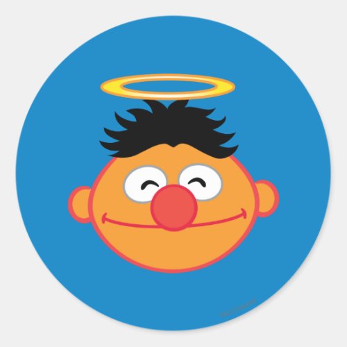 Ernie Smiling Face with Halo Classic Round Sticker