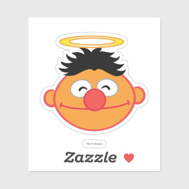 Ernie Smiling Face with Halo Sticker (Sheet)