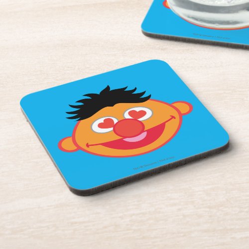 Ernie Smiling Face with Heart_Shaped Eyes Beverage Coaster