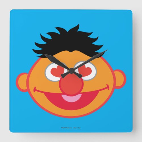 Ernie Smiling Face with Heart_Shaped Eyes Square Wall Clock