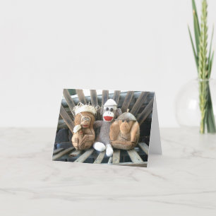 Ernie the Sock Monkey and Friends Note Card