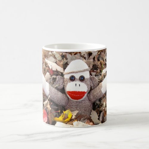 Ernie the Sock Monkey Autumn Leaves Mug