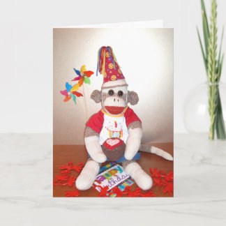 Ernie the Sock Monkey Birthday Card