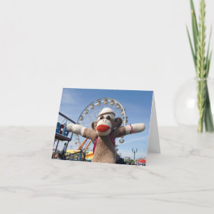 Ernie the Sock Monkey Ferris Wheel Note Card