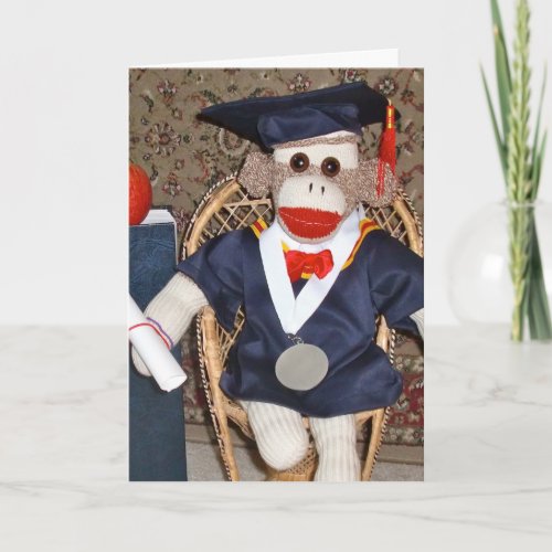 Ernie the Sock Monkey Graduation Card