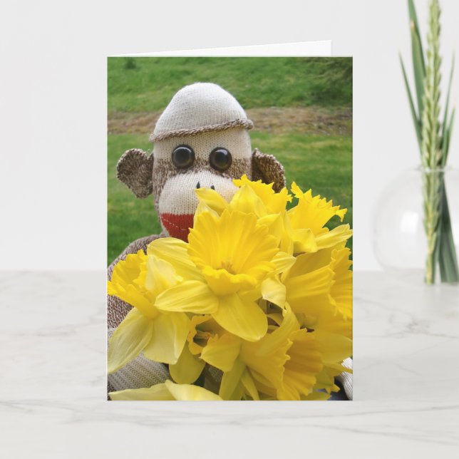 Ernie the Sock Monkey Thank You Card (Front)