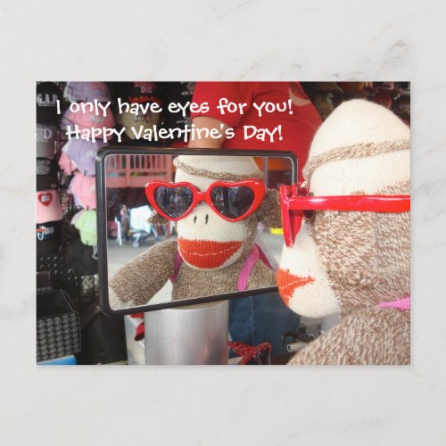 Ernie the Sock Monkey Valentine Postcard