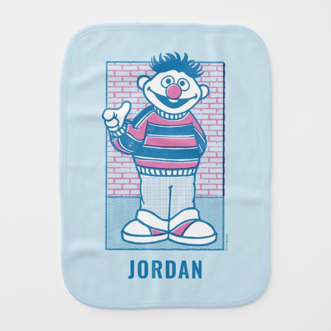 Ernie | U Mad, Bert? Baby Burp Cloth (Front)