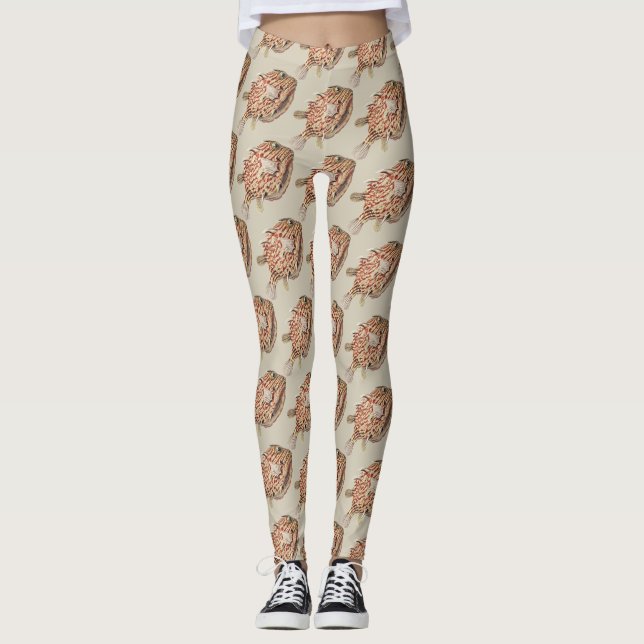 Ernst Haeckel Antique Vintage Fish Famous Design Leggings (Front)