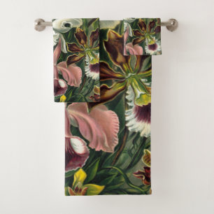 Ernst Haeckel Art Print:Orchidae Oncidiums, tulips Bath Towel Set