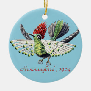Ernst Haeckel Colorful Hummingbird Nature Art Ceramic Ornament