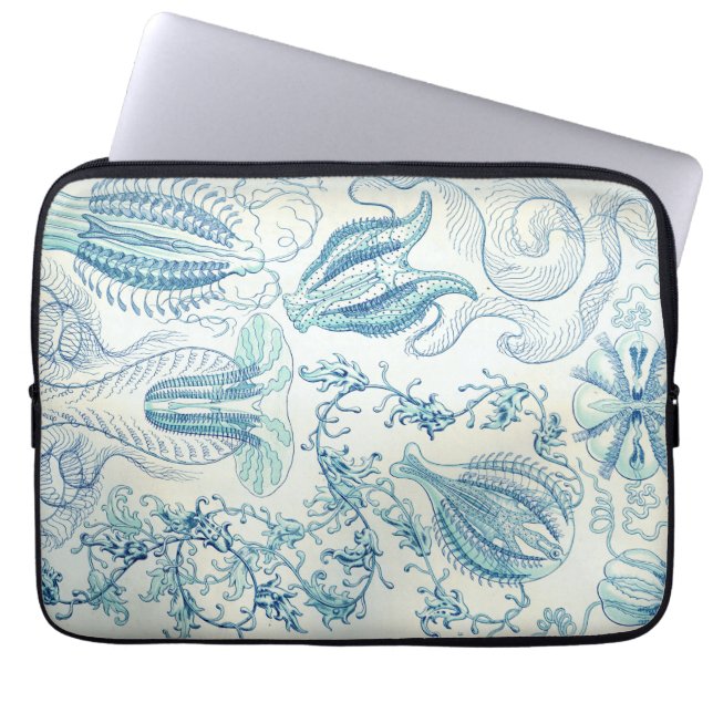 Ernst Haeckel Ctenophorae Jellyfish Laptop Sleeve (Front)