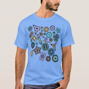 Ernst Haeckel Diatoms Tossed in Sea Hues T-Shirt