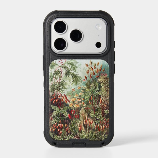 Ernst Haeckel Moss Nature Print Dark Academia Otterbox iPhone Case (Back)