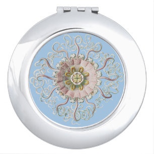 Ernst Haeckel Nautical Pink Jellyfish Medusa Compact Mirror
