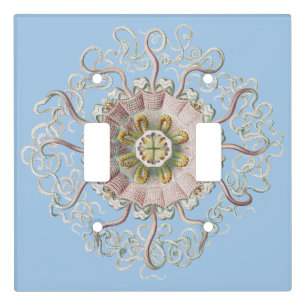Ernst Haeckel Nautical Pink Jellyfish Medusa Light Switch Cover