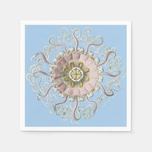 Ernst Haeckel Nautical Pink Jellyfish Medusa Napkins