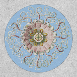 Ernst Haeckel Nautical Pink Jellyfish Medusa Patch