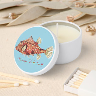 Ernst Haeckel Nautical Red Boxfish Sea Life Mini Candle Favors