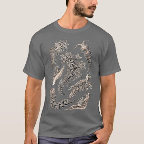 Ernst Haeckel Nudibranch Sea Slugs in Lavender Gre T_Shirt