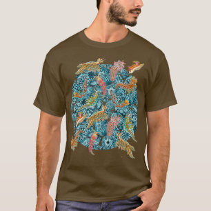 Ernst Haeckel Nudibranch Sea Slugs over Cerulean S T-Shirt