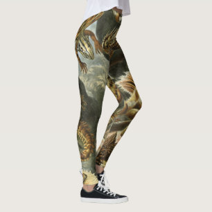 Ernst Haeckel old fashion illustration Lacertilia Leggings