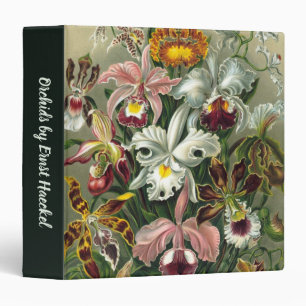 Ernst Haeckel Orchids, Vintage Rainforest Flowers 3 Ring Binder