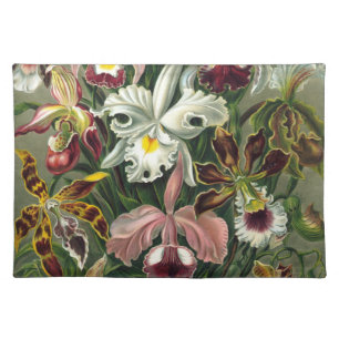 Ernst Haeckel Orchids, Vintage Rainforest Flowers Cloth Placemat