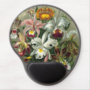 Ernst Haeckel Orchids, Vintage Rainforest Flowers Gel Mouse Pad