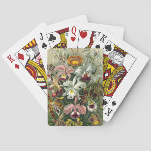 Ernst Haeckel Orchids, Vintage Rainforest Flowers Poker Cards