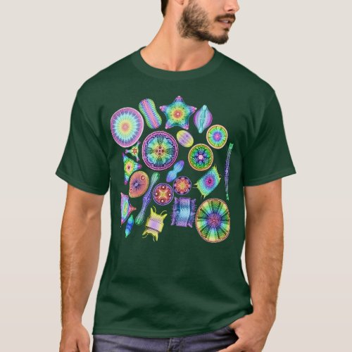 Ernst Haeckel Rainbow Diatoms Tossed T_Shirt